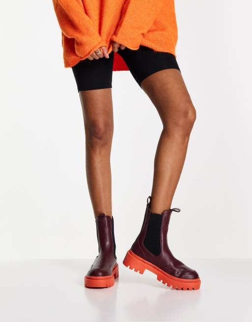 ASOS DESIGN Always Bottines Chelsea semelle color e Bordeaux et rouge