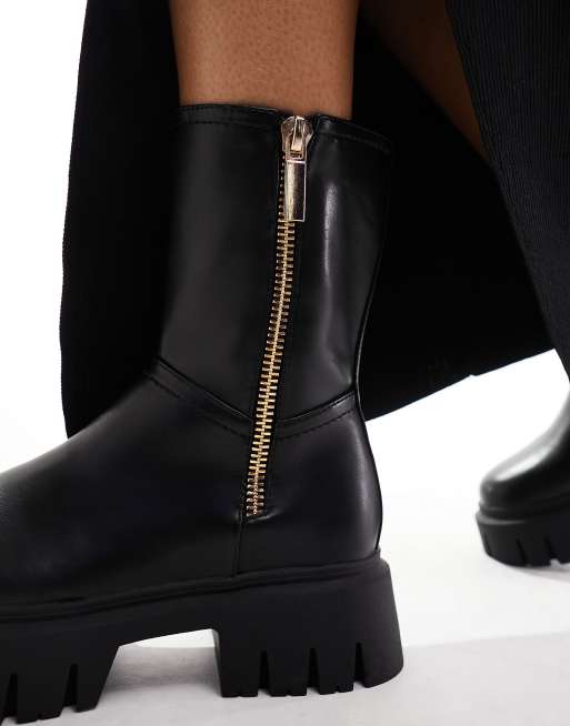 Asos black biker outlet boots