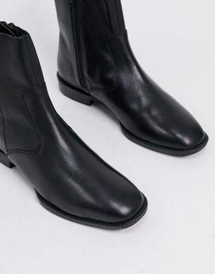 black sock boots leather