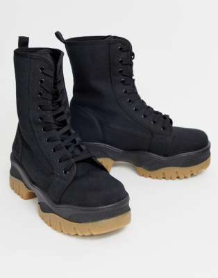 black canvas boots