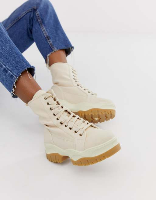 Lace up canvas outlet boots