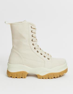 asos design elm chunky lace up boots