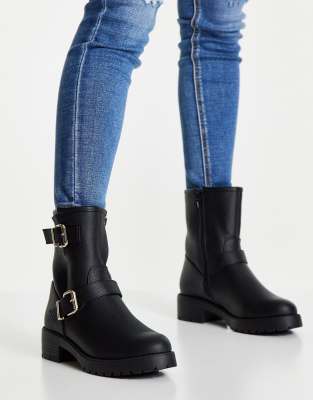 ASOS DESIGN Amber pull on hiker boots in black - ASOS Price Checker