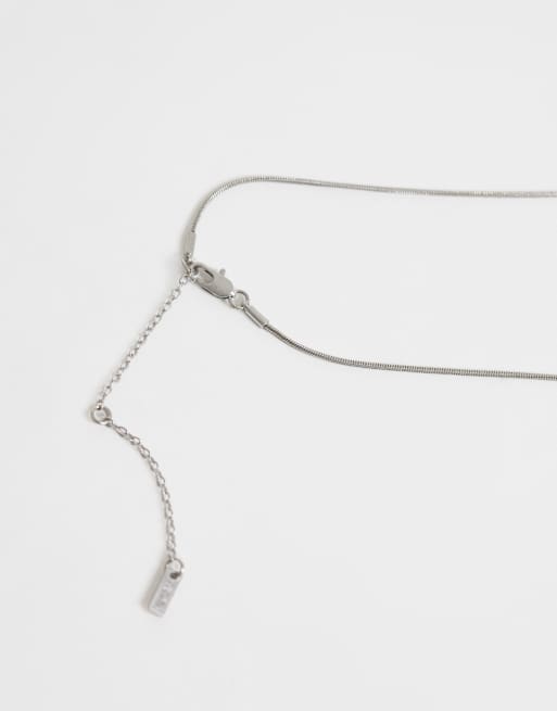 ASOS DESIGN amber stone pendant necklace in silver, 4 of 4