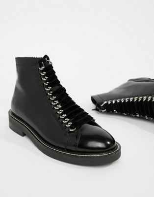 black lace up boots asos