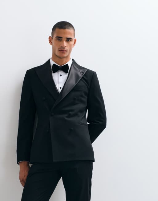 ASOS DESIGN - Esmoquin negro de corte slim con doble botonadura, 2 de 3