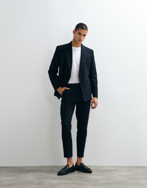 ASOS DESIGN - americana de traje entallada de doble botonadura en azul marino, 2 de 5