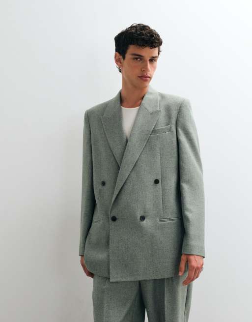 ASOS DESIGN - Traje verde de corte tapered extragrande con detalle plisado, 3 de 3
