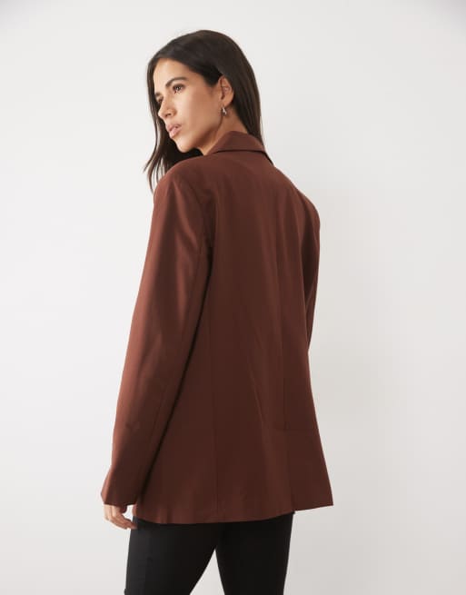 ASOS DESIGN americana de traje holgada en marrón, 4 de 4