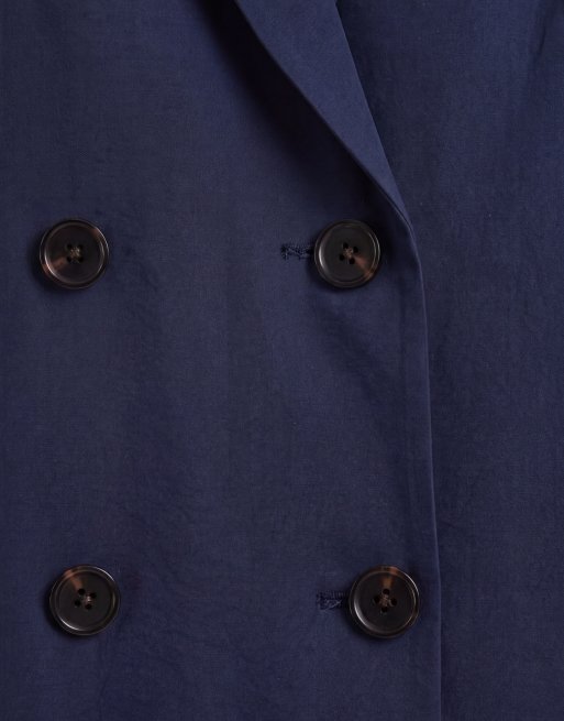 ASOS DESIGN - americana de traje suave entallada de doble botonadura en azul marino, 8 de 8