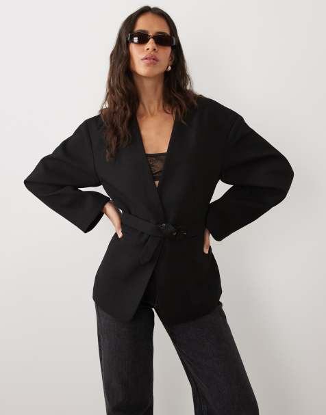 ASOS DESIGN americana entallada con cintura marcada en negro - view 1
