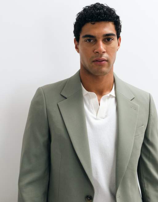 ASOS DESIGN americana entallada de traje en caqui, 3 de 5