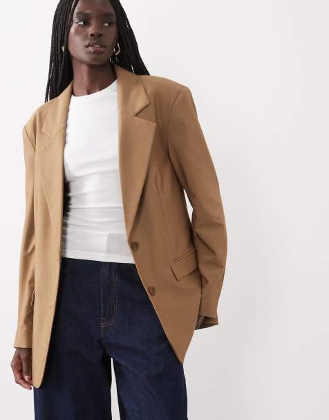 ASOS DESIGN americana extragrande de sastre en toffee - view 1
