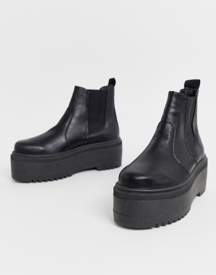 ASOS DESIGN - Amplify - Chelsea boots met dikke zool in zwart