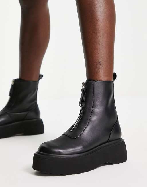 ASOS DESIGN Amsterdam Bottines chunky fermeture clair