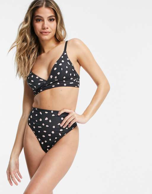 ASOS DESIGN Amy bralet & brief in splodge print, 2 of 2