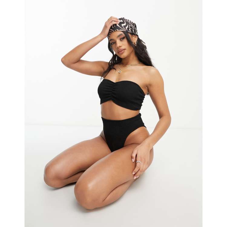 Black bandeau swim store top