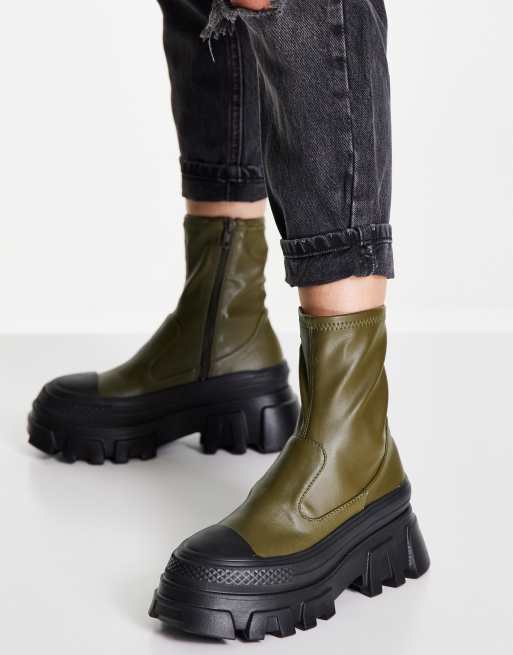 ASOS DESIGN – Anarchy – Kakifärgade grova boots med tåhättor, 2 av 4