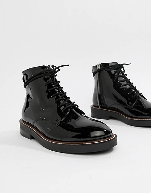 ASOS DESIGN Anarchy leather lace up boots