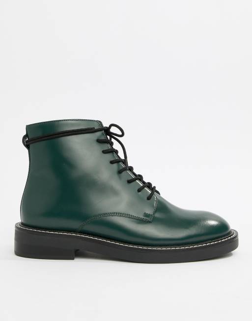 Asos design anarchy store leather lace up boots