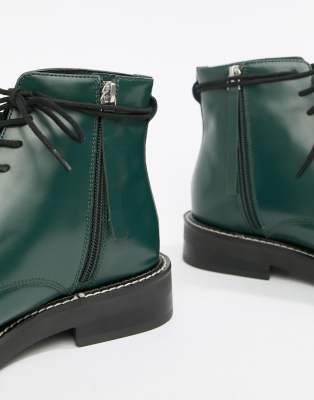 asos design anarchy leather lace up boots
