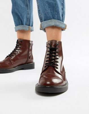 ASOS DESIGN Anarchy Leather Lace Up 