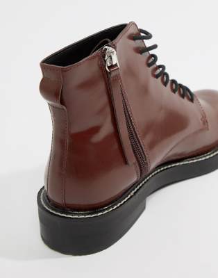 asos design anarchy leather lace up boots