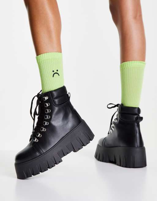 black lace up boots asos