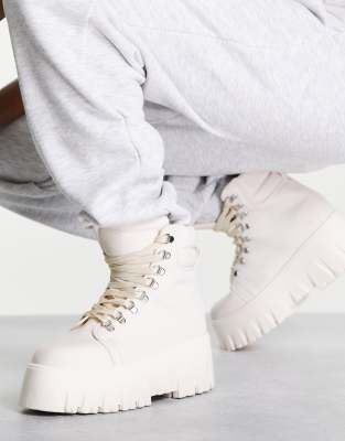 chunky white boot sneakers