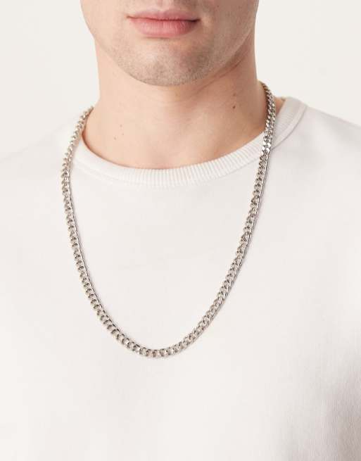 ASOS DESIGN – Łańcuch w kolorze srebra na szyję