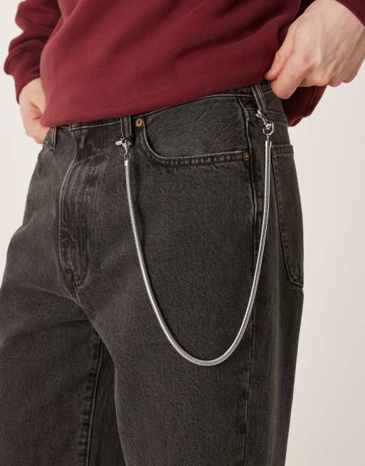 ASOS DESIGN – Łańcuszek do jeansów w odcieniu srebra