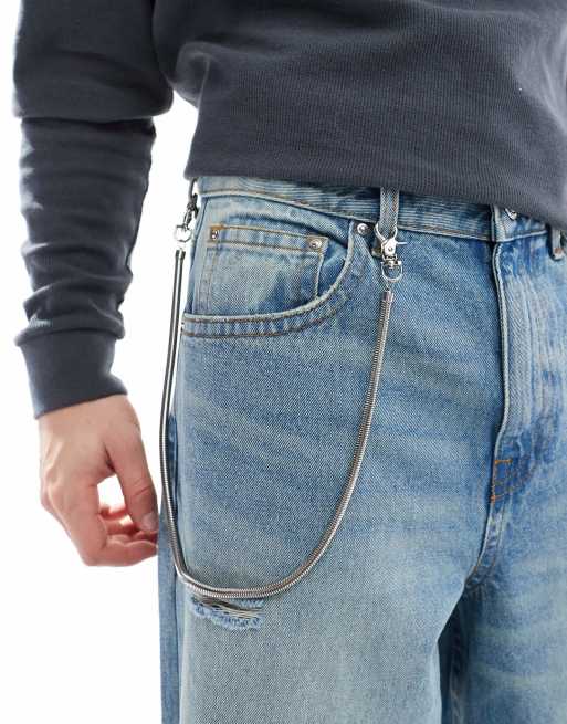 ASOS DESIGN – Łańcuszek do jeansów w odcieniu srebra