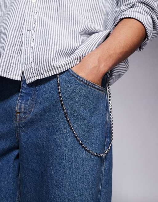 ASOS DESIGN – Łańcuszek kuleczkowy do jeansów w kolorze srebrnym