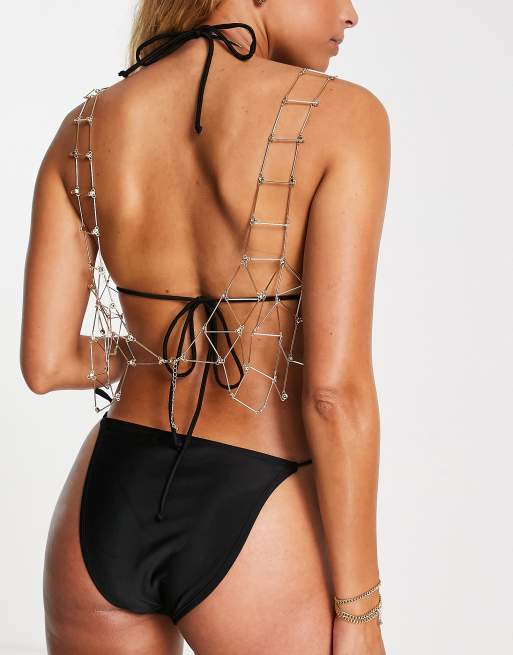ASOS DESIGN – Łańcuszkowy top na ciało w odcieniu złota, 2 z 4