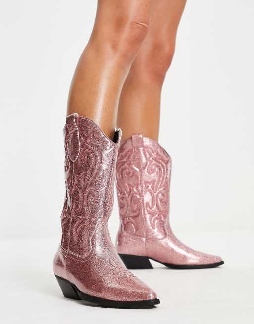 ASOS DESIGN Andi Bottes plates style western clat rose