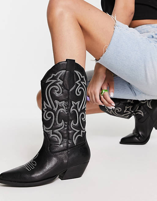 Andi flat western boots in Asos Women Shoes Boots Cowboy Boots 