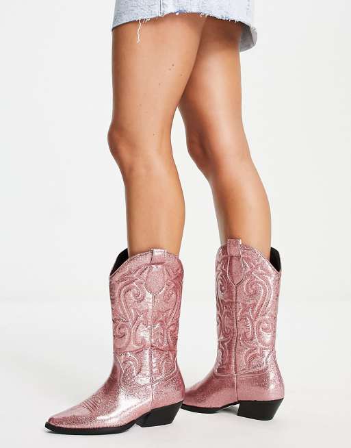 Pink and best sale white cowgirl boots