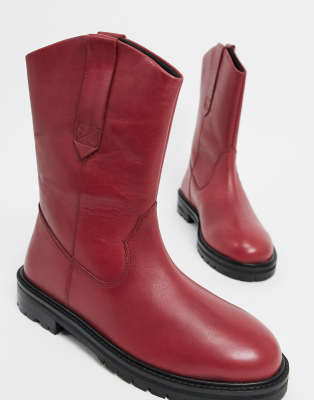 asos red boots