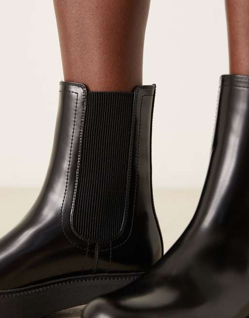 ASOS DESIGN – Andy – Svarta, platta, grova chelseaboots, 3 av 4