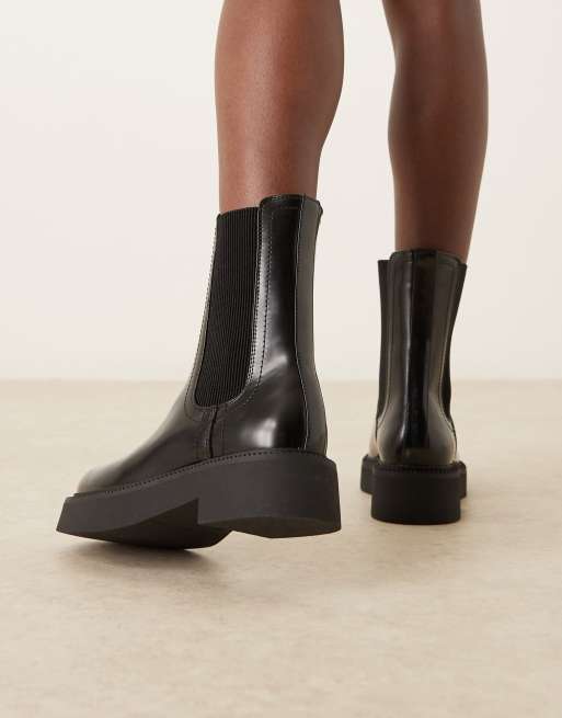 ASOS DESIGN – Andy – Svarta, platta, grova chelseaboots, 4 av 4