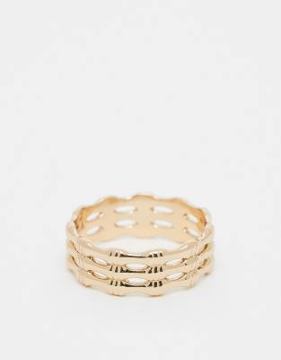 ASOS DESIGN - Anello a catenina stile cinturino dorato - view 1