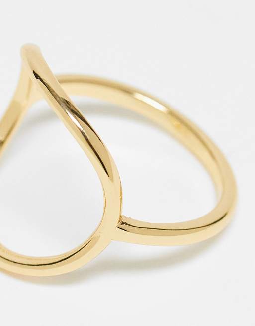 ASOS DESIGN Anello a cerchio aperto placcato oro 14 k ASOS