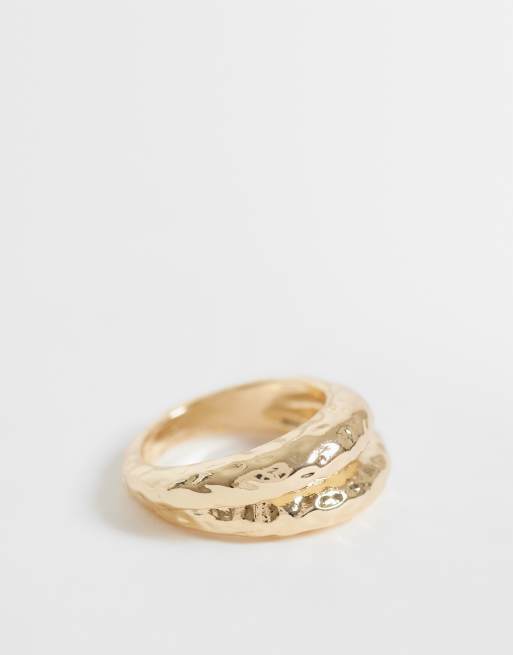 ASOS DESIGN - Anello a doppia fascia color oro