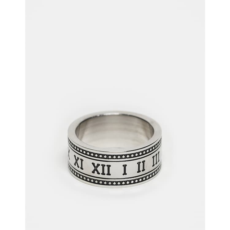 Anello Fascia Eternity con Zirconi Bianchi e Numeri Romani in ARGENTO