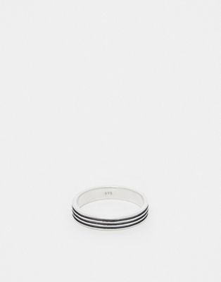 ASOS DESIGN sterling silver band ring with embossing in silver - ASOS Price Checker