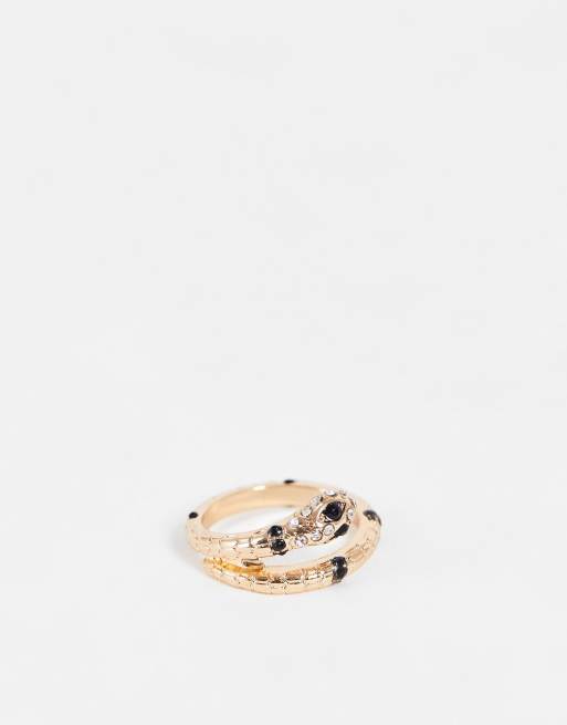 ASOS DESIGN - Anello a serpente avvolgente color oro