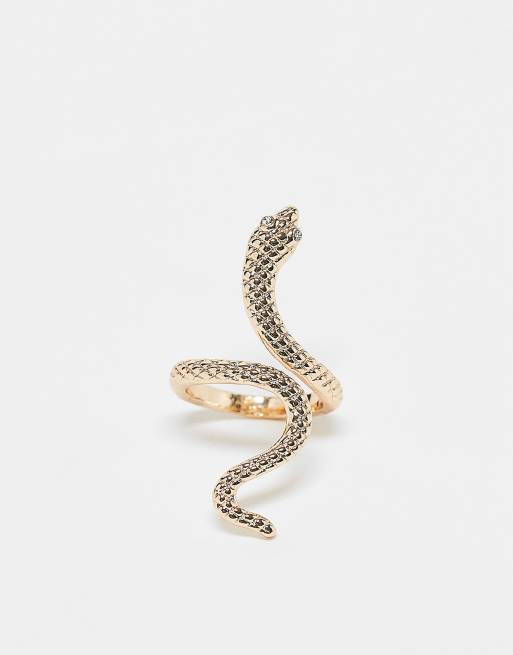 ASOS DESIGN - Anello a serpente color oro
