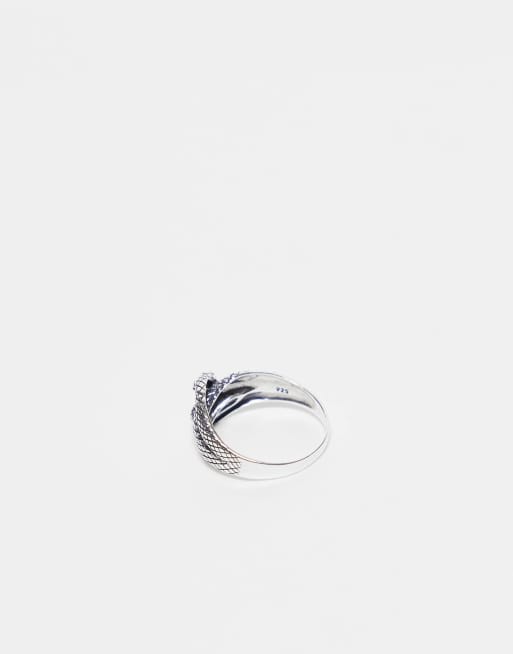 ASOS DESIGN - Anello a serpente in argento sterling con design doppio, 2 di 3