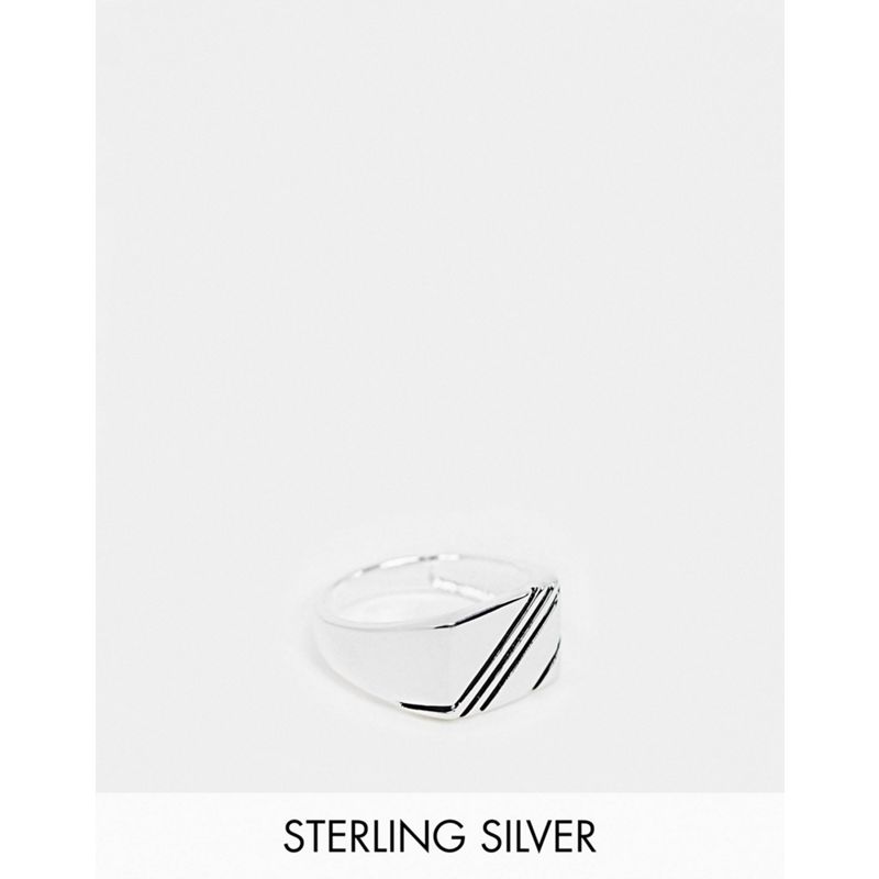 CDyVB Gioielli DESIGN - Anello a sigillo in argento sterling con design a contrasto
