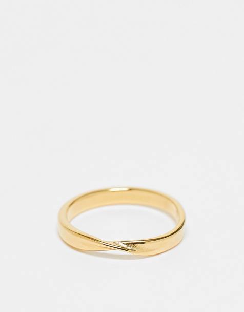 ASOS DESIGN - Anello attorcigliato in acciaio inossidabile color oro - view 1